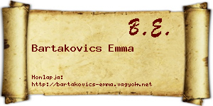 Bartakovics Emma névjegykártya